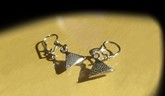 Egyptian Pyramid Silver Earrings